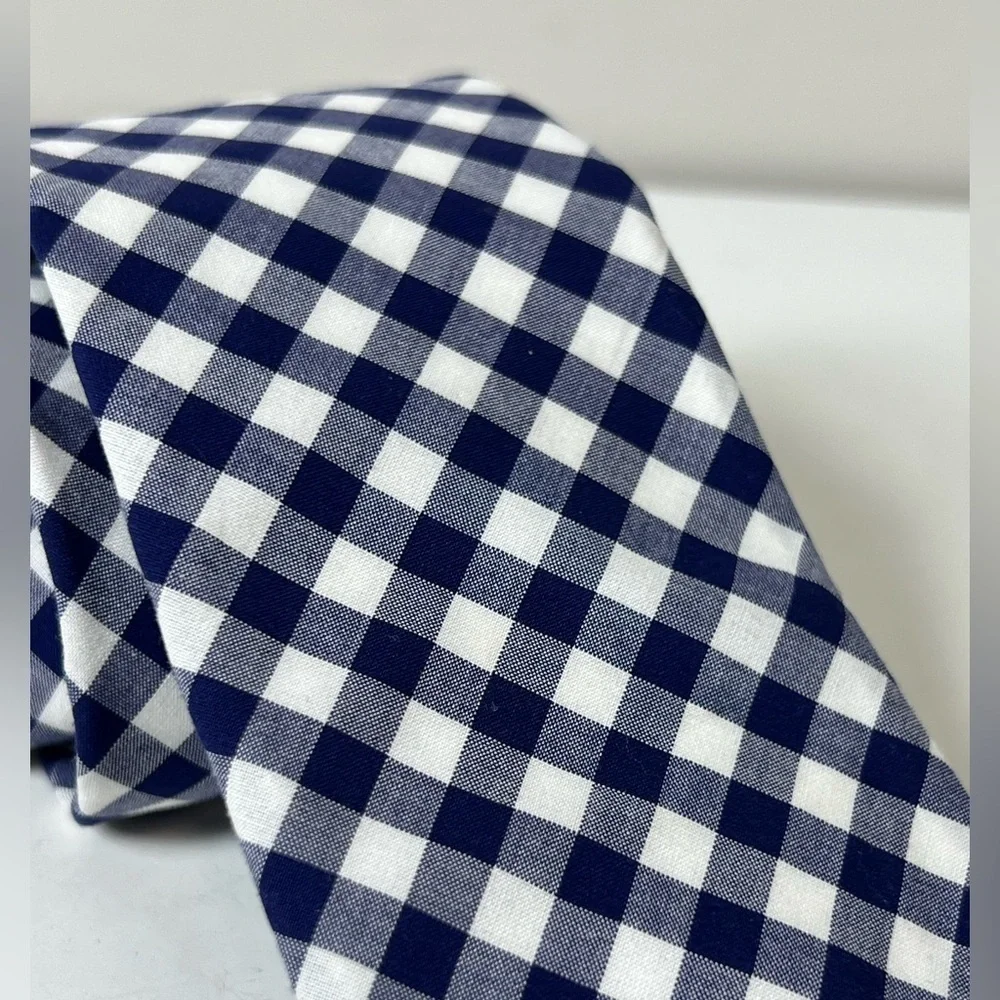 J. Crew Navy Gingham Slim Checkered Summer Spring Casual Tie